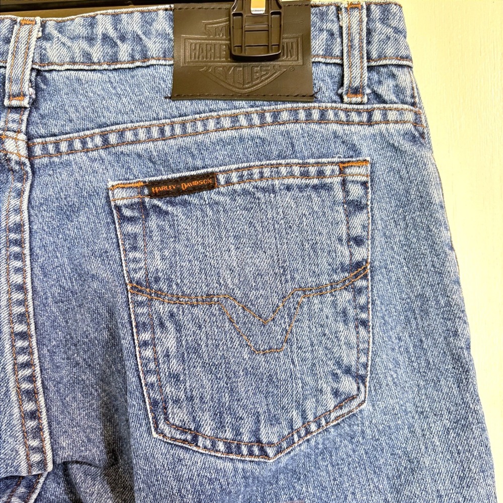 Harley-Davidson Womens Petite 10 Boot Cut Jeans Medium Wash Denim Biker NWT
